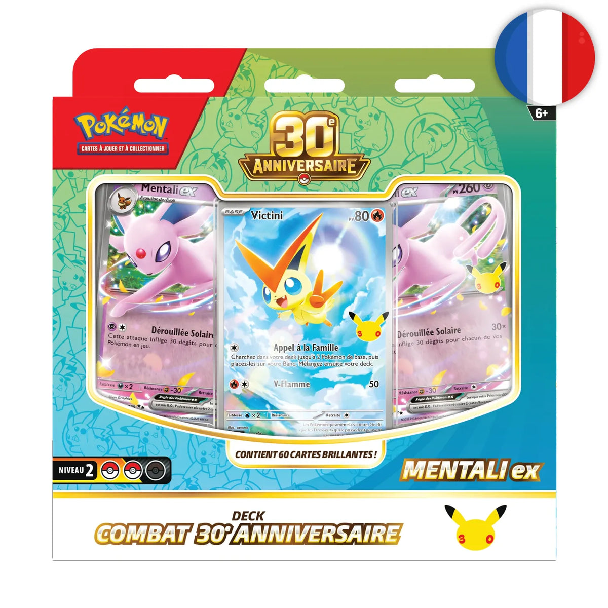 🟣[PRÉCO] Pokémon (FR) - Deck Combat Mentali-ex et Noctali-ex (set de 2) - ME05.5 30e Anniversaire