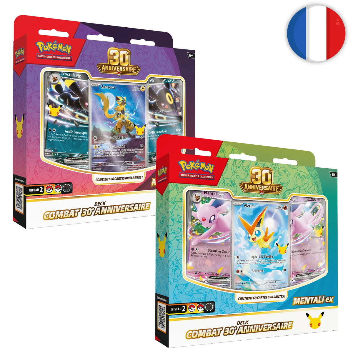 🟣[PRÉCO] Pokémon (FR) - Deck Combat Mentali-ex et Noctali-ex (set de 2) - ME05.5 30e Anniversaire