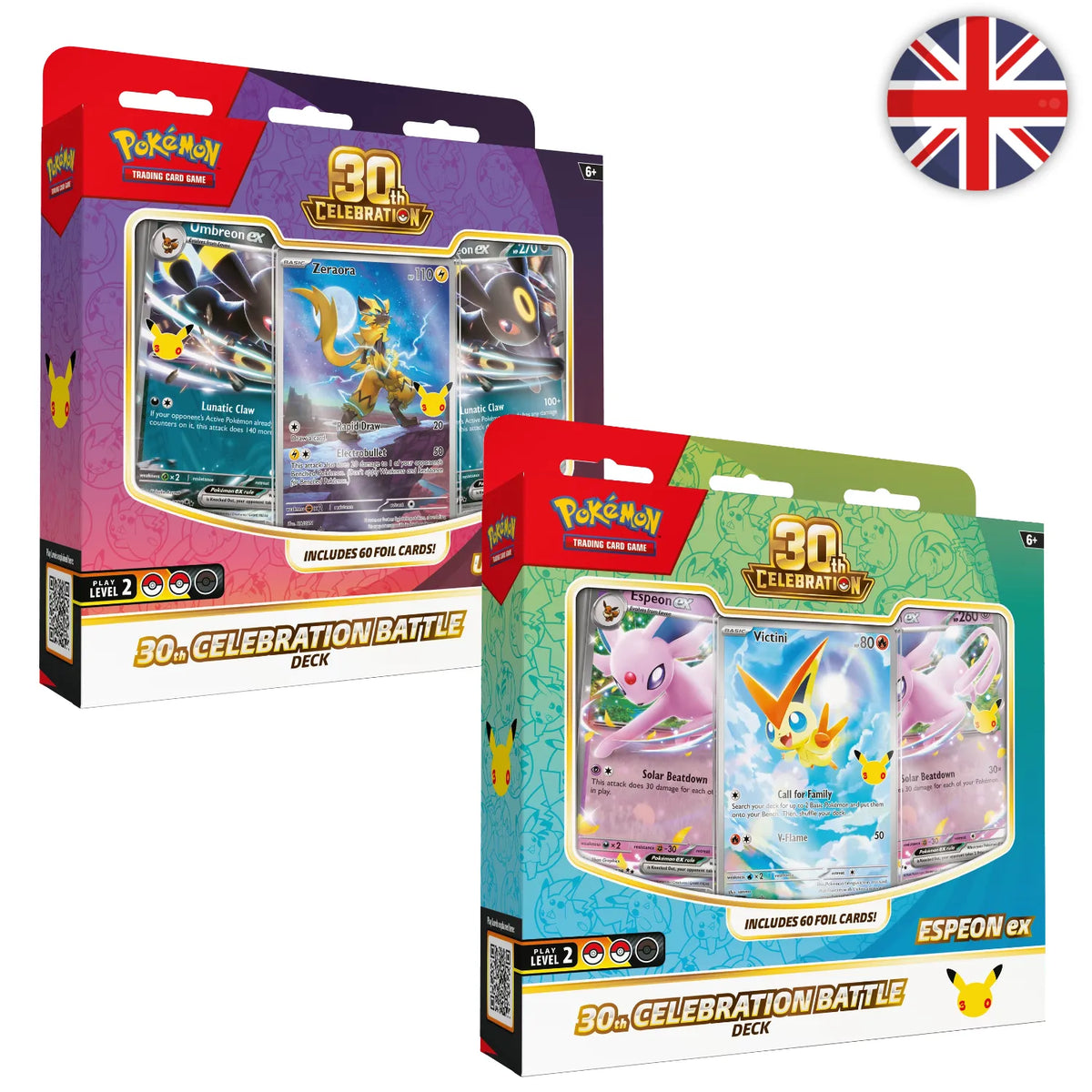 🟣[PRÉCO] Pokémon (EN) - Deck Combat Mentali-ex et Noctali-ex (set de 2) - ME05.5 30e Anniversaire