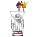 Pokémon - Verre Pikachu XXL Premium 480ml + 2 Pailles en Métal