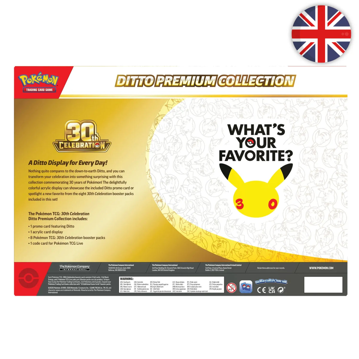 🟣[PRÉCO] Pokémon (EN) - Collection Premium Métamorph - ME05.5 30e Anniversaire (Copie)