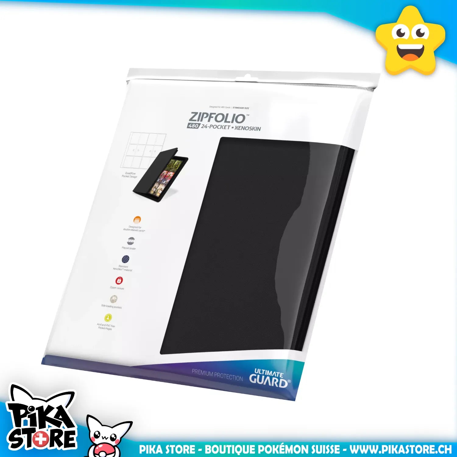 Ultimate Guard - Binder 24-Pocket QuadRow ZipFolio XenoSkin 480 (noir)