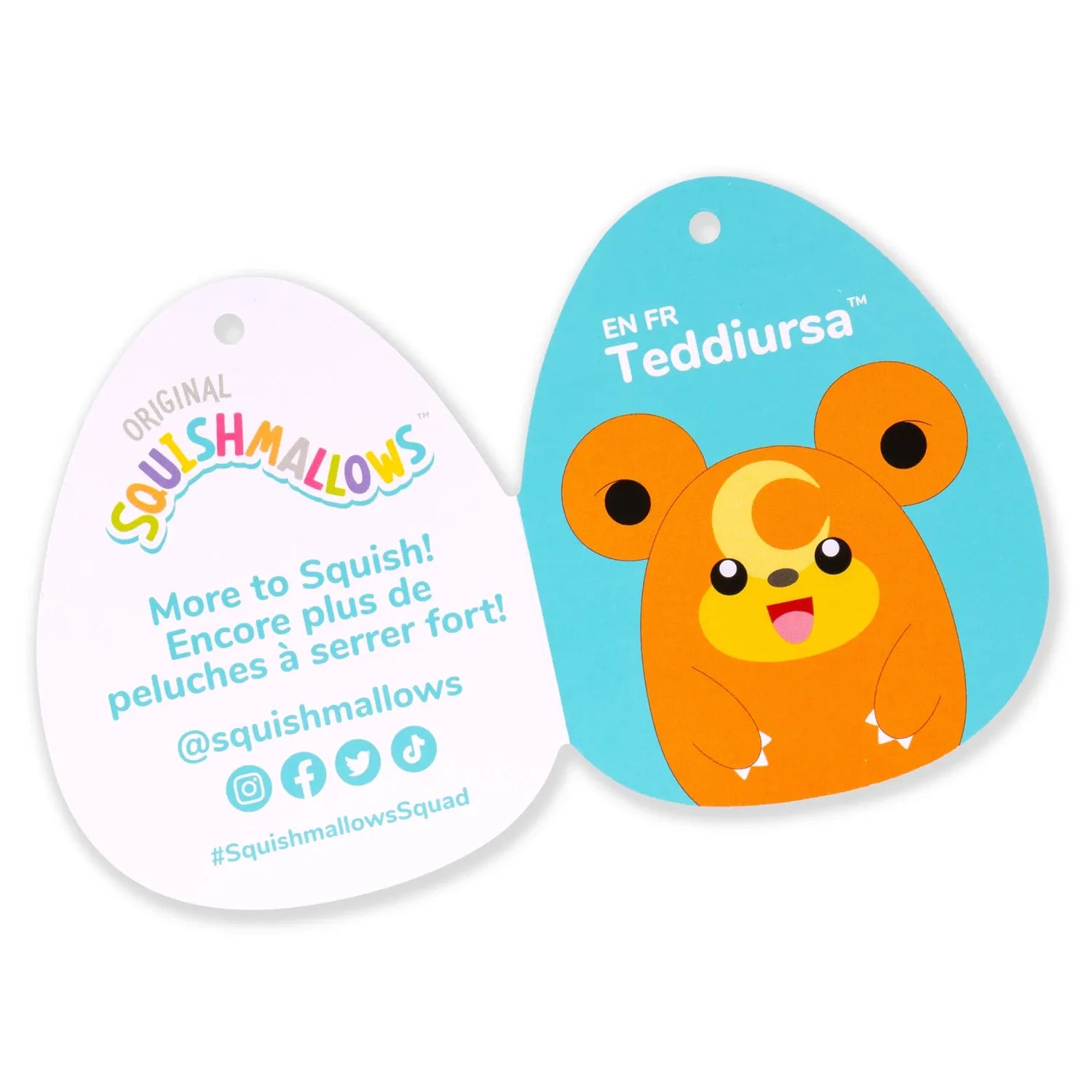 Pokémon - Peluche Squishmallows - Teddiursa (35cm)