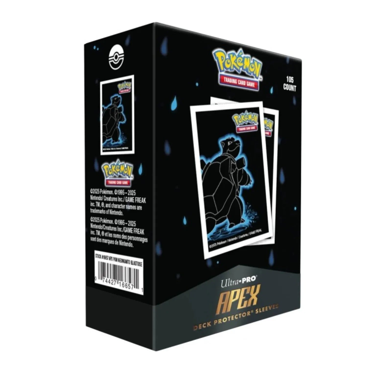 Ultra Pro - 105 protège-cartes standard APEX - Neon Kanto (set de 3) : Florizarre, Dracaufeu et Tortank