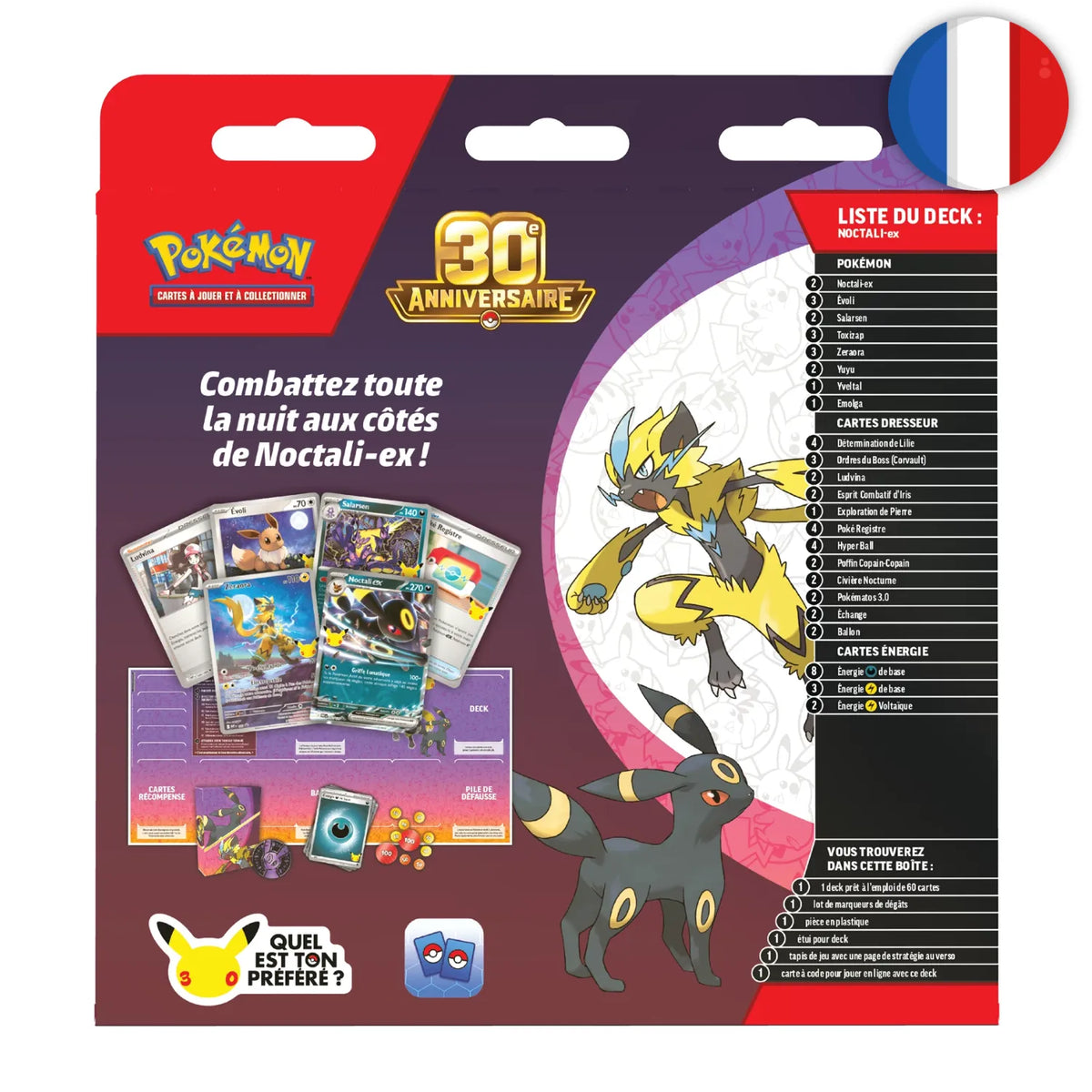 🟣[PRÉCO] Pokémon (FR) - Deck Combat Mentali-ex et Noctali-ex (set de 2) - ME05.5 30e Anniversaire