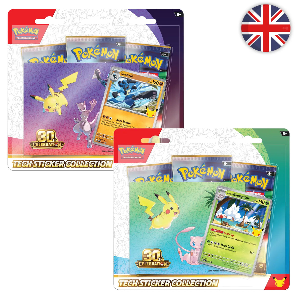 🟣[PRÉCO] Pokémon (EN) - Collection autocollant réajustable (set de 2) - ME05.5 30e Anniversaire